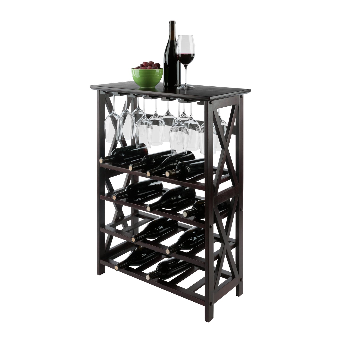 Rio 24-Bottle Wine Rack, Espresso