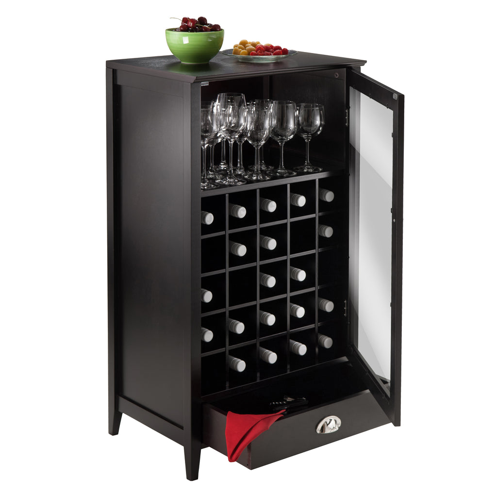 Bordeaux 25-Bottle Modular Wine Cabinet, Espresso