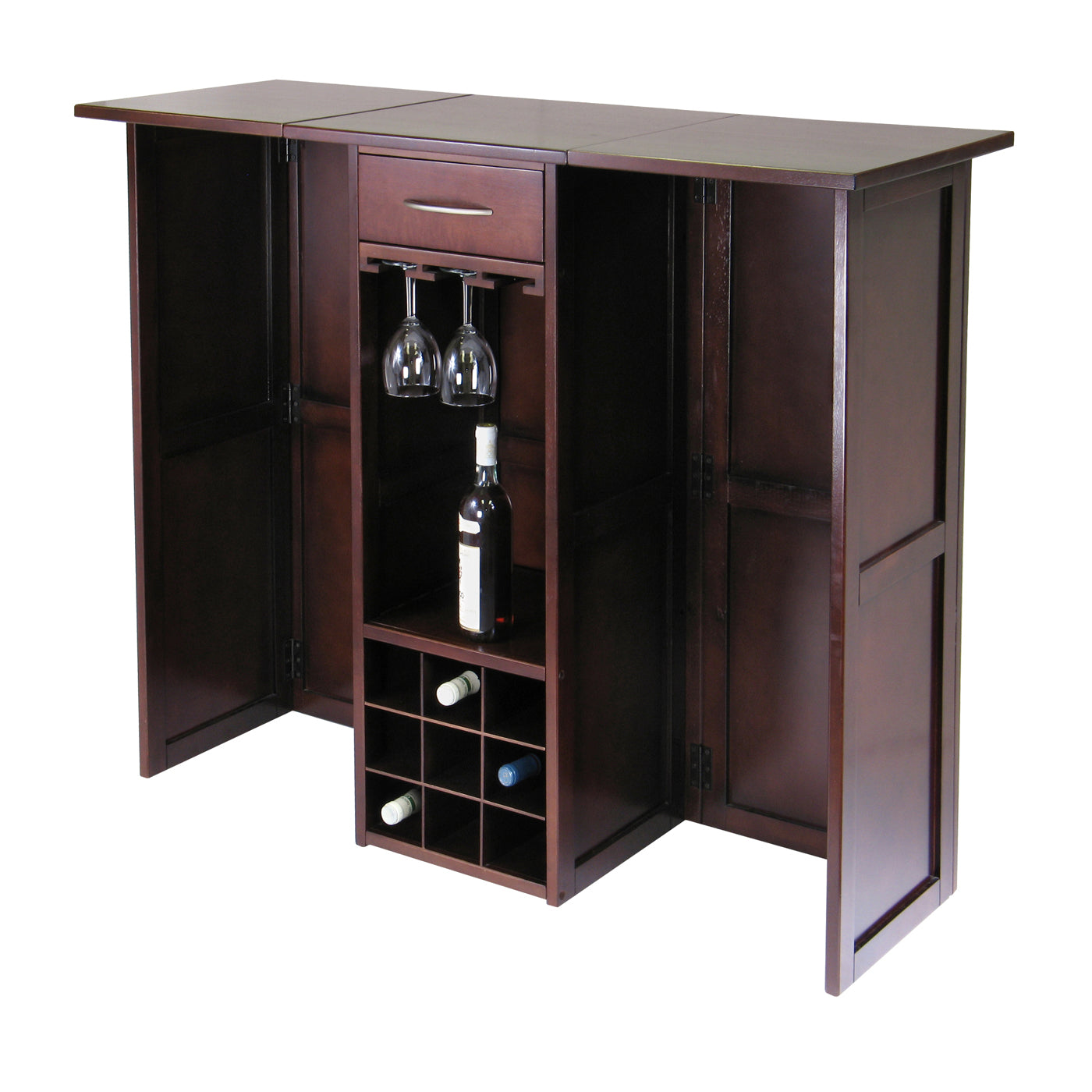 Newport Expandable Wine Bar, Walnut