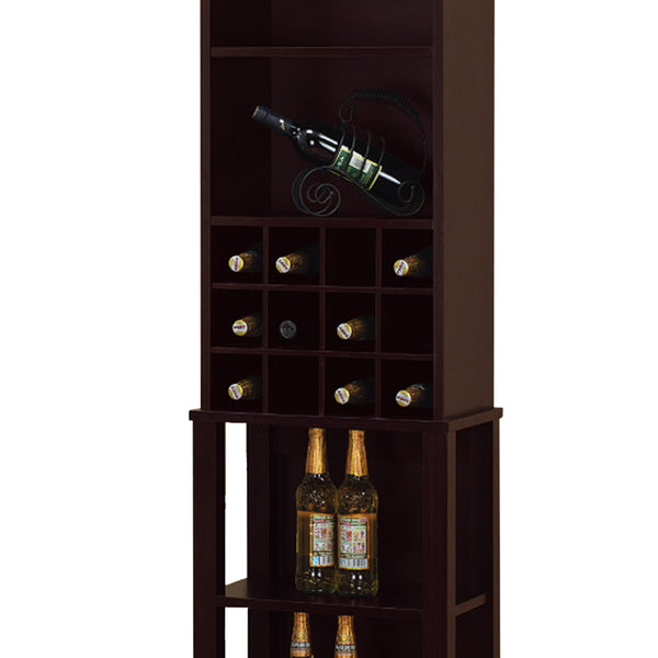 Well Designed Elegant Wine Bar With Wine Racks, Brown