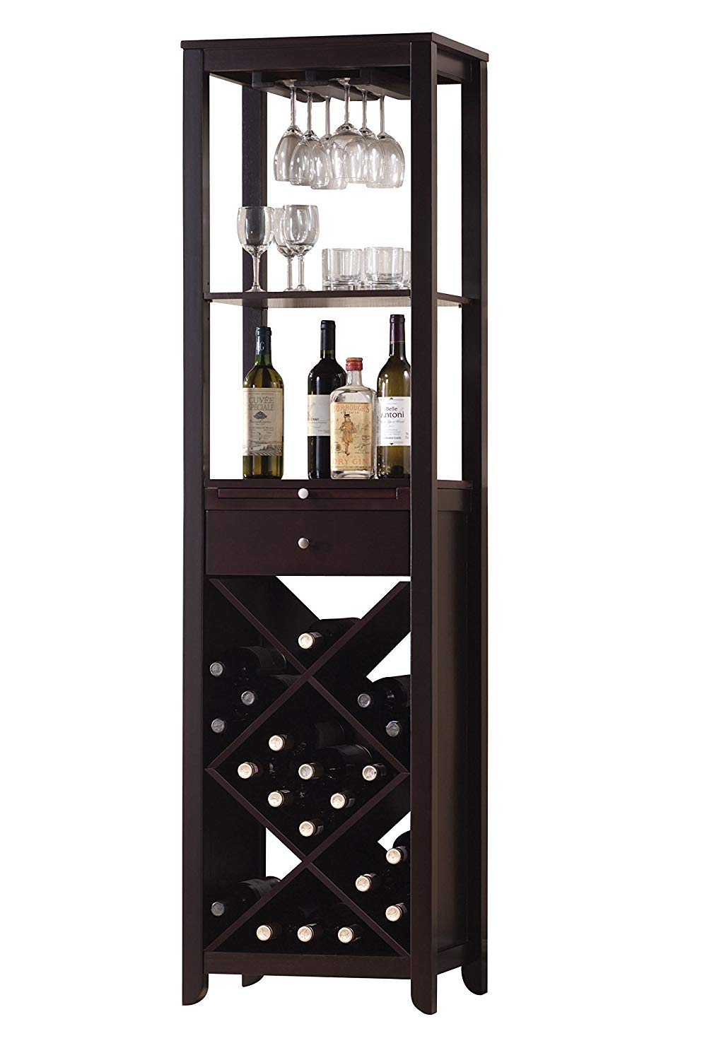 Smart Looking Wine Cabinet, Espresso Brown