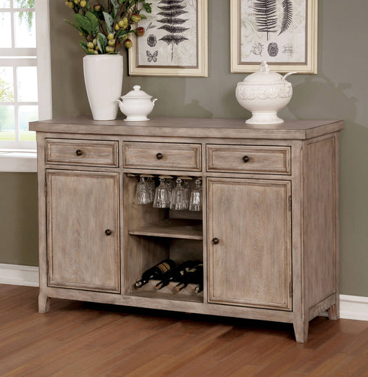 Miller Rustic Wood Mult-Wine Cabinet Storage / Server