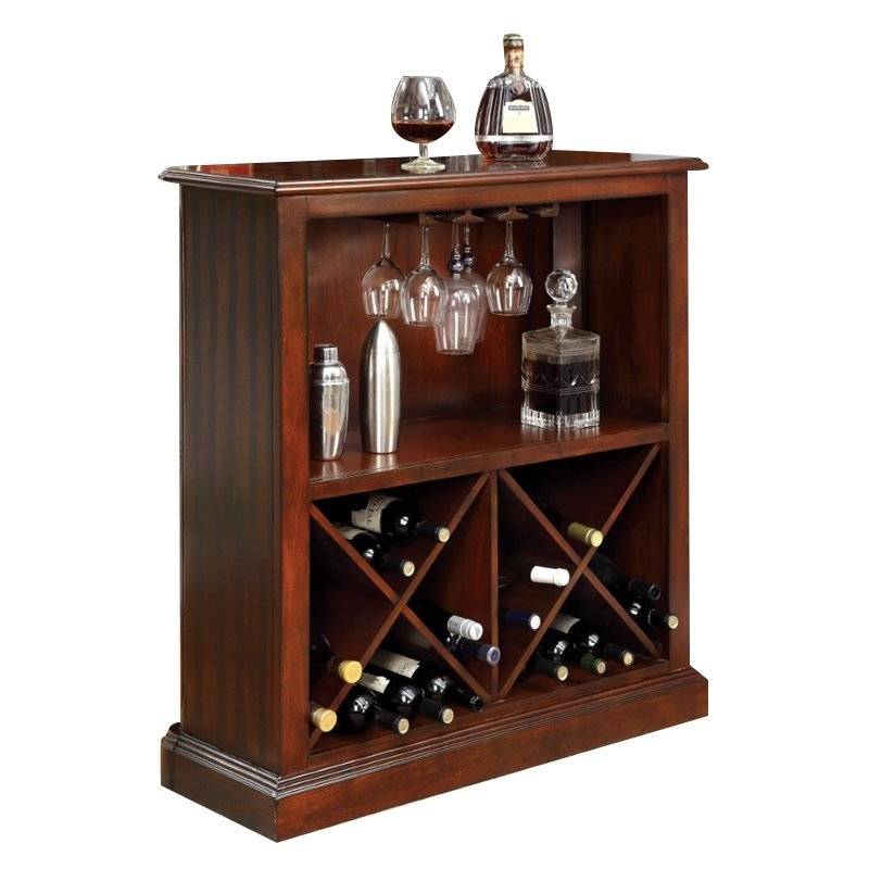 Nema Traditional Multi- Wine Storage Bar Table - Dark Cherry